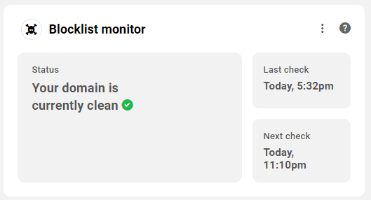 Blocklist monitor status screen